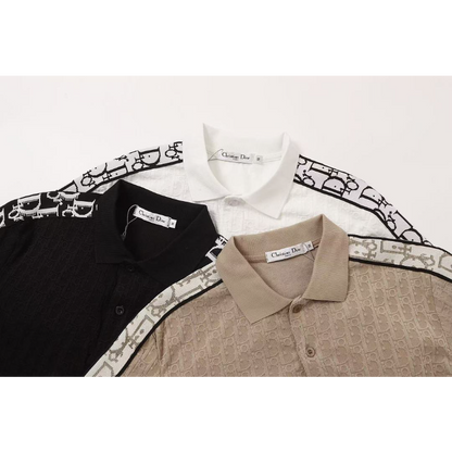 DIC39 New Summer Men's Polo Top with High Quality Beaded Pulling Frame Cotton Fabric Clothing
