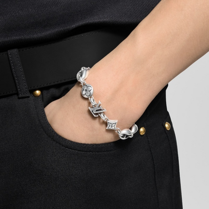 X716   Men's and women's titanium steel bracelet and necklace set jewelry