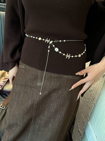 X708  Women's necklace, sweater chain, one three piece jewelry