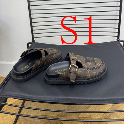 GLS14 Women slipper Leather Sole Shoes 35-41 with box