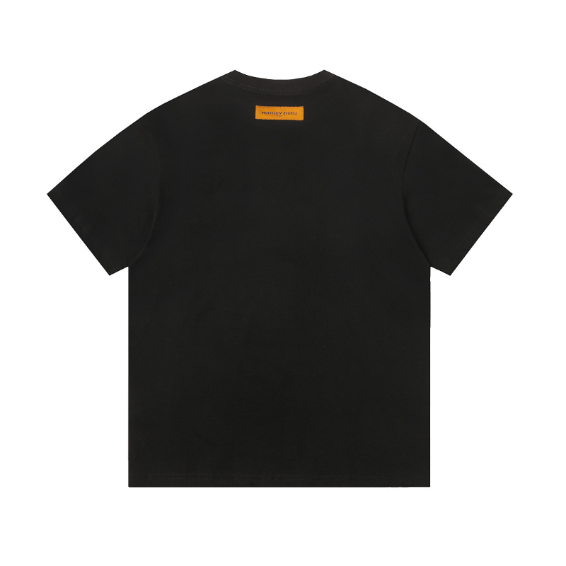 LVC159 High quality men's short sleeved heavy-duty embroidered T-shirt, pure cotton top Clothing
