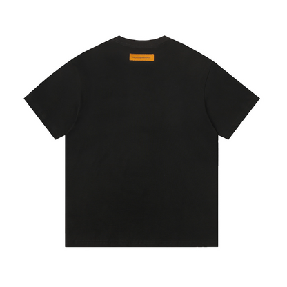 LVC159 High quality men's short sleeved heavy-duty embroidered T-shirt, pure cotton top Clothing