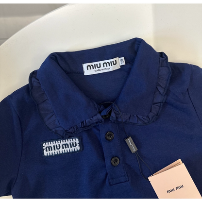 TMIUC3 New girls' summer cotton collar top+cotton shorts set