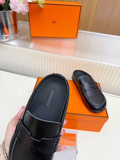 OHS2 Women slipper Leather Sole Shoes 35-41 with box