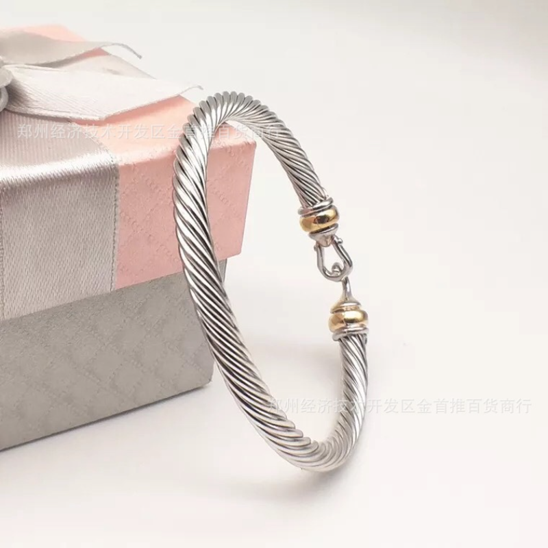 D Y  DB98  Popular twisted wire hook end closed bracelet jewelry