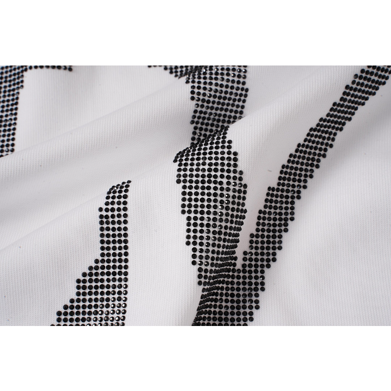LVC055 High quality men's and women's pure cotton summer short sleeved T-shirt with diamond inlay clothing