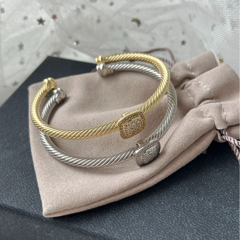 DY Fashion Fashion Gold Silver 4M Square Diamond Full Diamond Fashion Bracelet Jewelry DYB1