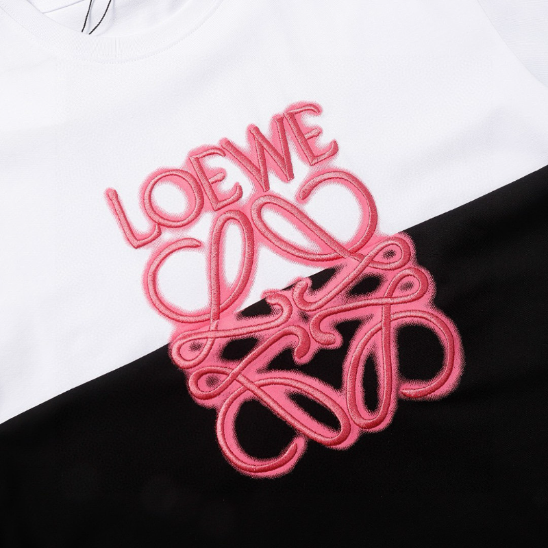 LOC43 High quality men's short sleeved heavy-duty embroidered T-shirt, pure cotton top Clothing