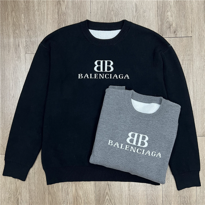 BAC13  New men's and women's letter jacquard round neck sweater clothing