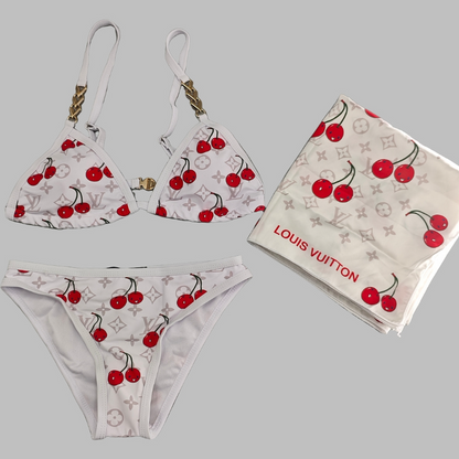 BL2501 New women's summer swimsuit bikini two-piece set+square scarf bikini
