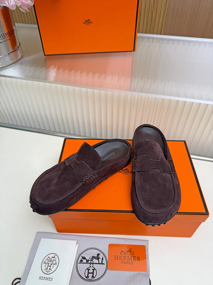 OHS2 Women slipper Leather Sole Shoes 35-41 with box