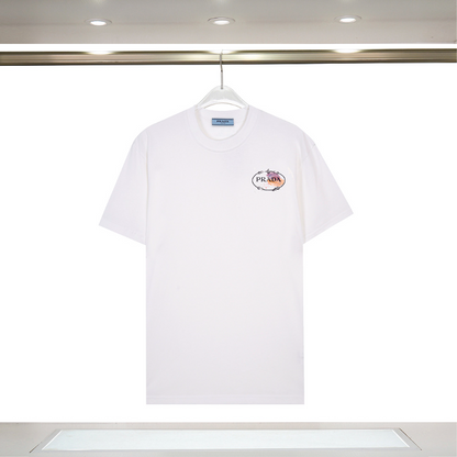 PRC32  New men's and women's summer pure cotton embroidered top T-shirt clothing