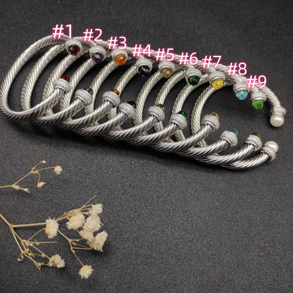 DVB1 David 7MM Twisted Open Bangle Bracelet Trendy European American Hand Jewelry No Packaging