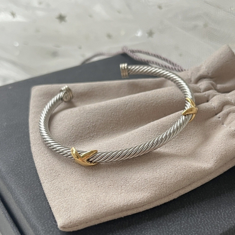 DY DB79  Popular 4M single twisted wire X opening color separated bracelet jewelry