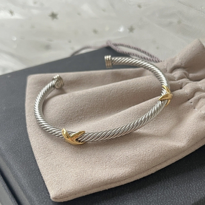 DY DB79  Popular 4M single twisted wire X opening color separated bracelet jewelry