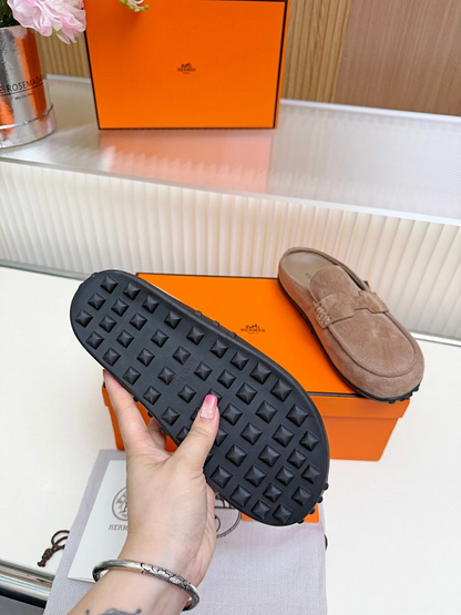OHS2 Women slipper Leather Sole Shoes 35-41 with box