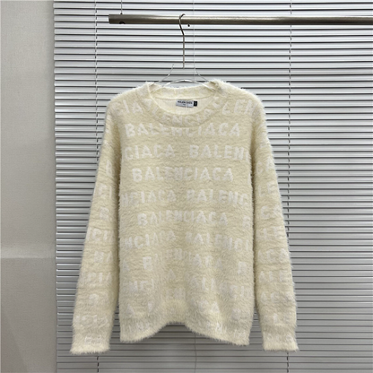 BAC12  Autumn and winter new high-quality men's and women's fashion autumn and winter new plush round neck sweater clothing