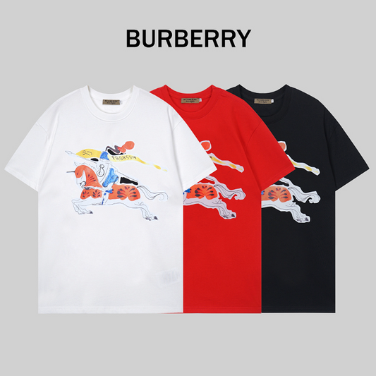 BUC037 New Year of the Horse Men's and Women's Summer Pure Cotton Top T-shirt Clothing
