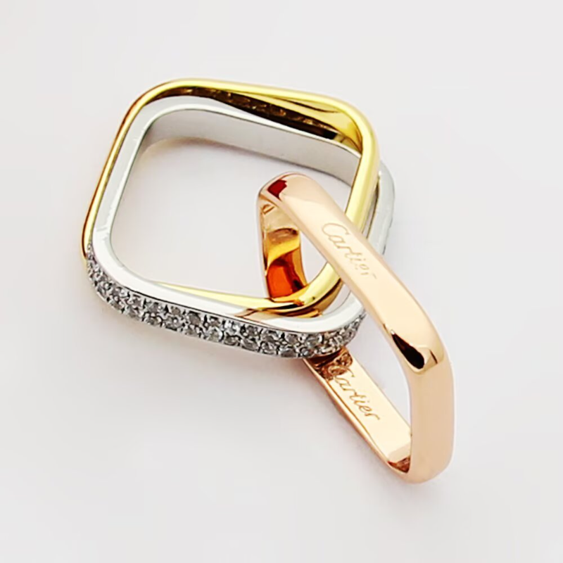 CAR60 Cater Classic Three Color Three Circle Ring 18K gold plated ring for lover gift jewelry