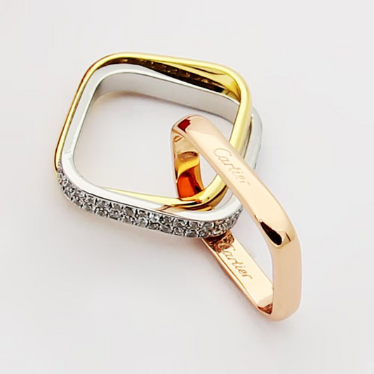 CAR60 Cater Classic Three Color Three Circle Ring 18K gold plated ring for lover gift jewelry