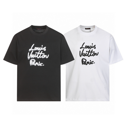 LVC056 High quality men's and women's pure cotton summer short sleeved T-shirt embroidered clothing