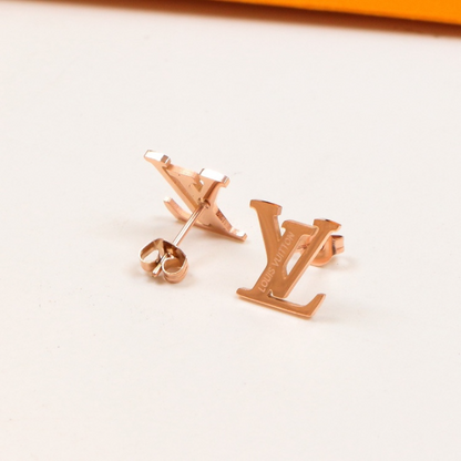 LVE47 Stainless steel V-letter earrings for women's jewelry