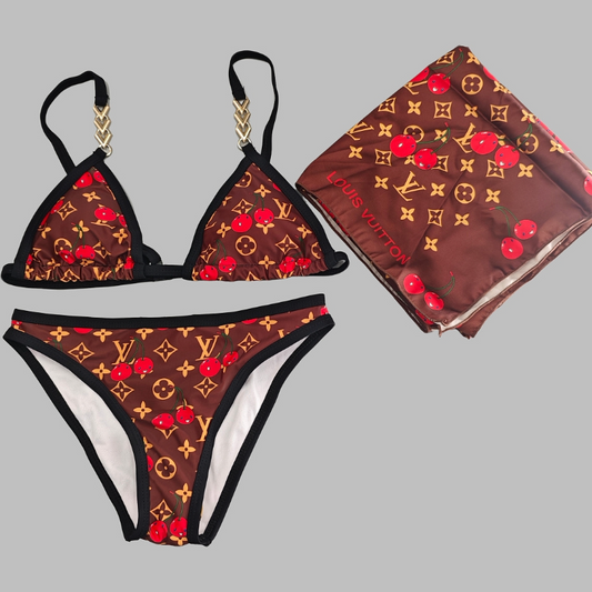 BL2501 New women's summer swimsuit bikini two-piece set+square scarf bikini