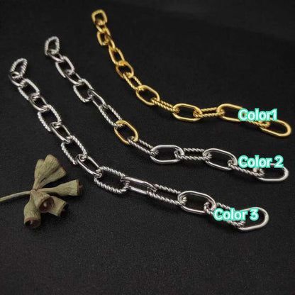 DY DB82 color blocked chain bracelet, popular  twisted wire copper gold-plated bracelet jewelry