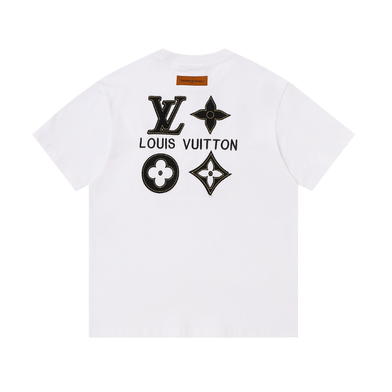 LVC163 High quality men's short sleeved heavy-duty embroidered T-shirt, pure cotton top Clothing