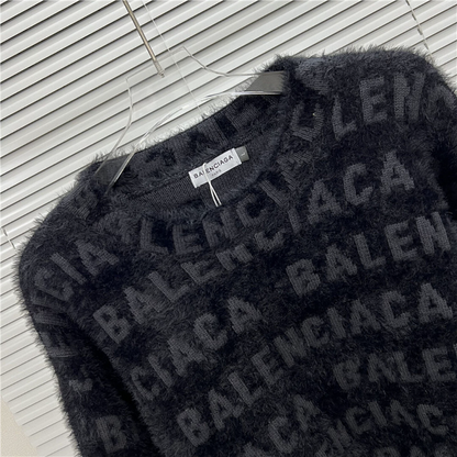 BAC12  Autumn and winter new high-quality men's and women's fashion autumn and winter new plush round neck sweater clothing