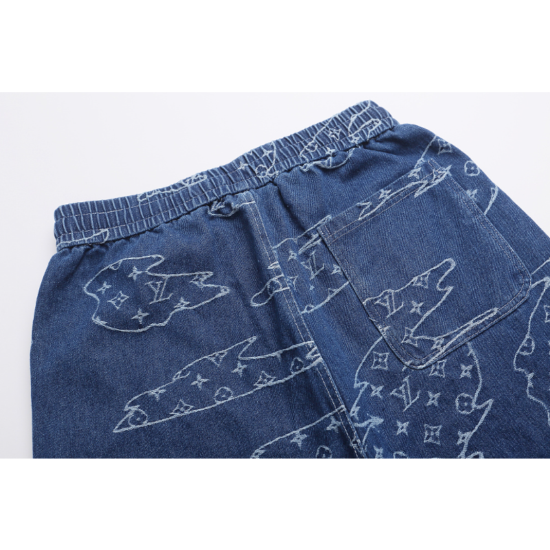 LVC210 New men's summer pure cotton denim style shorts casual shorts clothing