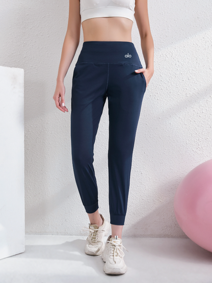 zalo133  Women's yoga pants, loose fitting, foot binding, sports and fitness pants, running, sports and leisure 9-inch pants clothing