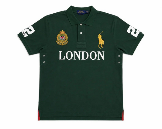 PPC1  Summer American city short sleeved top popular polo shirt men's lapel embroidered casual plus size
