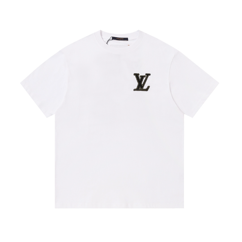 LVC163 High quality men's short sleeved heavy-duty embroidered T-shirt, pure cotton top Clothing