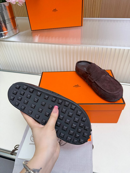 OHS2 Women slipper Leather Sole Shoes 35-41 with box
