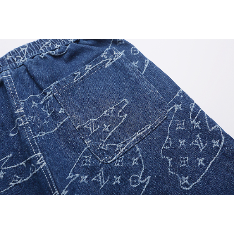 LVC210 New men's summer pure cotton denim style shorts casual shorts clothing
