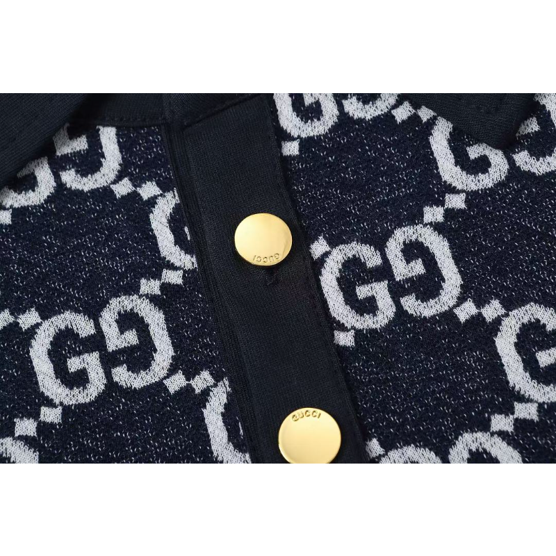 GUC031 New Summer Men's Polo Top with High Quality Beaded Pulling Frame Cotton Fabric Clothing