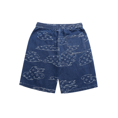 LVC210 New men's summer pure cotton denim style shorts casual shorts clothing