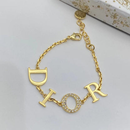 DIN38   Classic Fashion D-Letter Jewelry Necklace bracelet for women