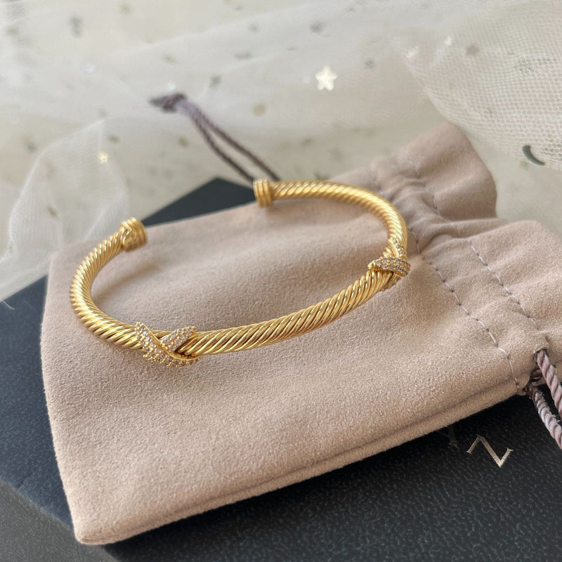 DY DB79  Popular 4M single twisted wire X opening color separated bracelet jewelry
