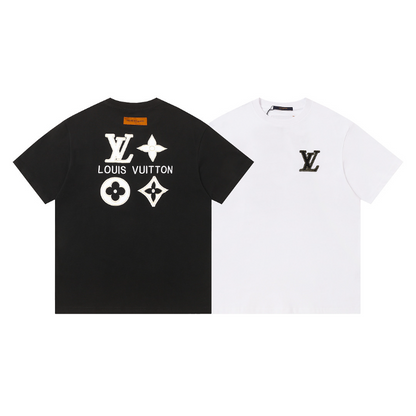 LVC163 High quality men's short sleeved heavy-duty embroidered T-shirt, pure cotton top Clothing