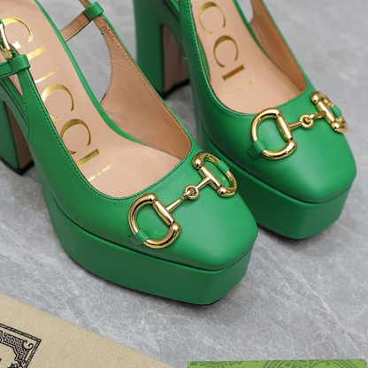 JHGS14 Slipper 12CM Heel Size 35-42 Lether Shoes with box