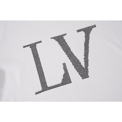 LVC055 High quality men's and women's pure cotton summer short sleeved T-shirt with diamond inlay clothing