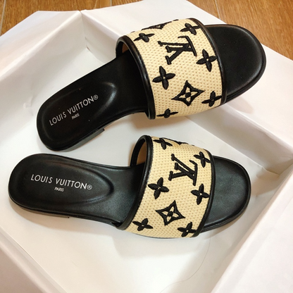MJLS13 synthetic Leather slippers Women shoes 35-42 With box