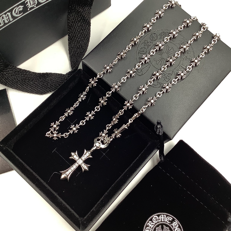 CHSN5 Classic men's and women's diamond studded cross necklace jewelry