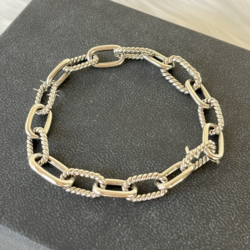 DY DB82 color blocked chain bracelet, popular  twisted wire copper gold-plated bracelet jewelry