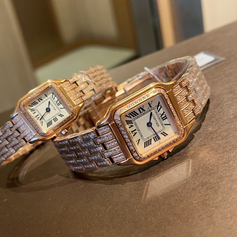 CW10   Women's 316L stainless steel case with full diamond  22×30mm/27 x 37mm watch
