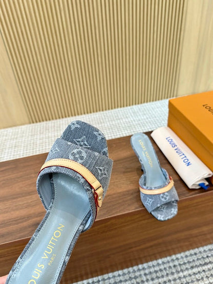 SHLS19 Women slipper 5.5CM 9.5CM high heels Shoes 35-43 with box
