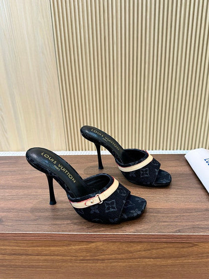 SHLS19 Women slipper 5.5CM 9.5CM high heels Shoes 35-43 with box