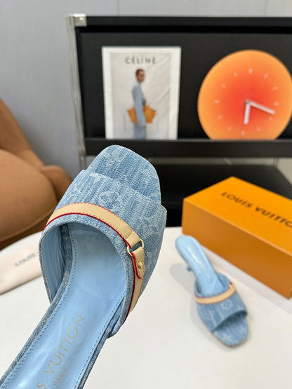 SHLS19 Women slipper 5.5CM 9.5CM high heels Shoes 35-43 with box